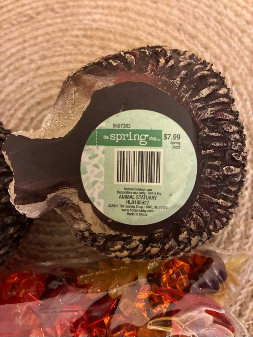 Decorative Hedgehog Figurine Pair - Brown & 1 pkg Fall Scatter/Filler